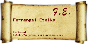 Fernengel Etelka névjegykártya